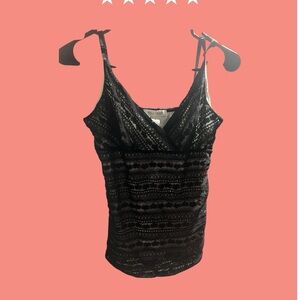 White House Black Market Black Lace Blouse